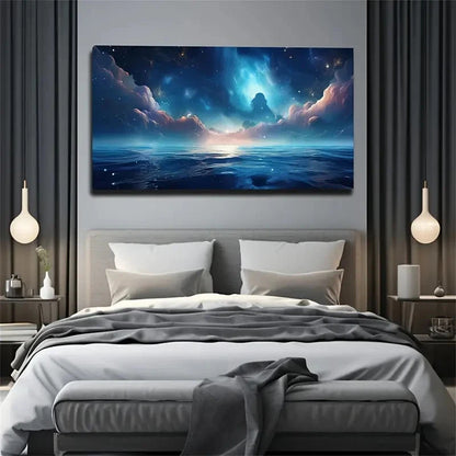 Creative Work Night Sky Wall Art Canvas Office Home Room Framed 120x60cm