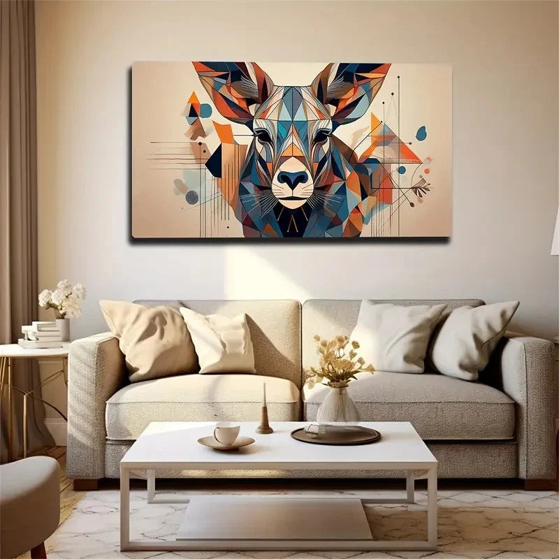 Abstract Donkey Wall Art Canvas Office Home Room Framed 120x60cm