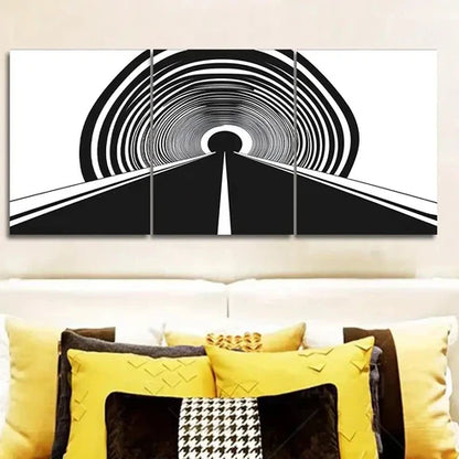 3pcs Tunnel black hole Wall Art Set Canvas Unframed - High Quality Print 100% Australian Made Wall Canvas