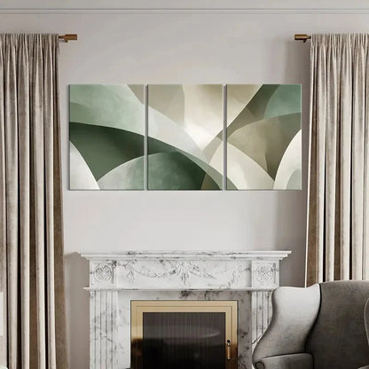 3pcs Modern Abstract Geometric Shapes Metal Print Ready to Hang Art - Bella Home Decor
