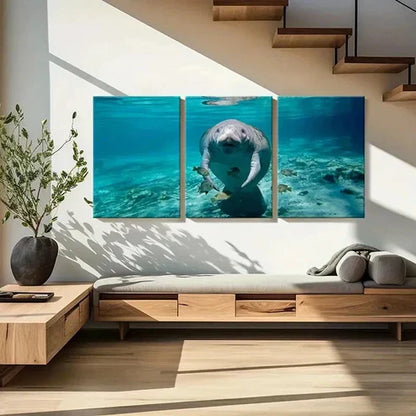 3pcs Ocean Animal Fish Manatee Wall Art Canvas Unframed - High Quality Print 100% Australian Made Wall Canvas