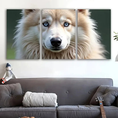 3pcs Golden Retriever Portrait With Blue Eyes Wall Art Set Canvas Framed 50x70cm - High Quality Print 100% Australian Made Wall Canvas Ready to Hang - Bella Home Decor