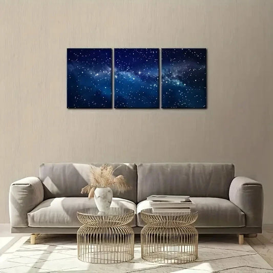 3pcs Deep Space High Definition Star Metal Print Ready to Hang Art
