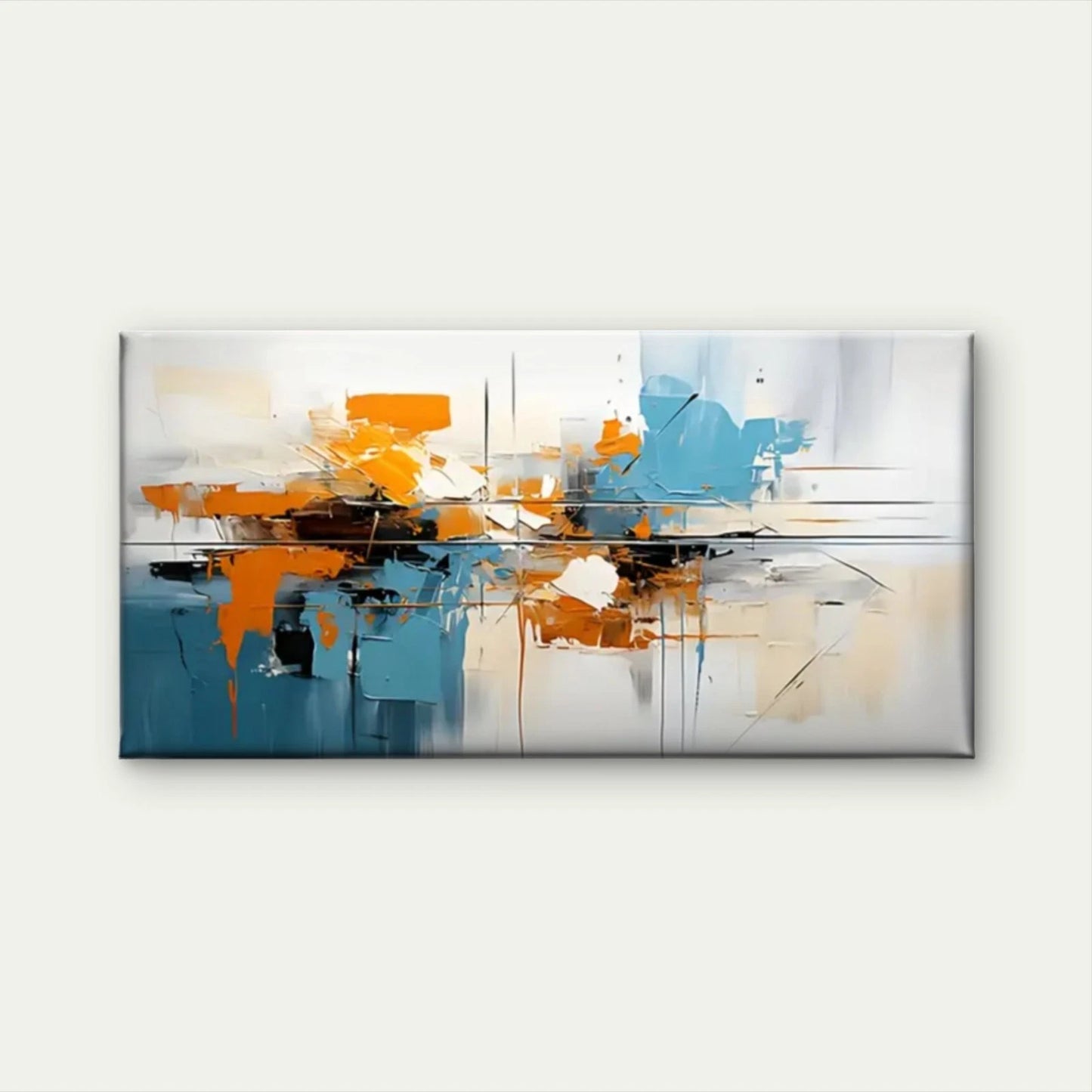 Abstract Painting Colors Line Wall Art Canvas Office Home Room Framed 120x60cm