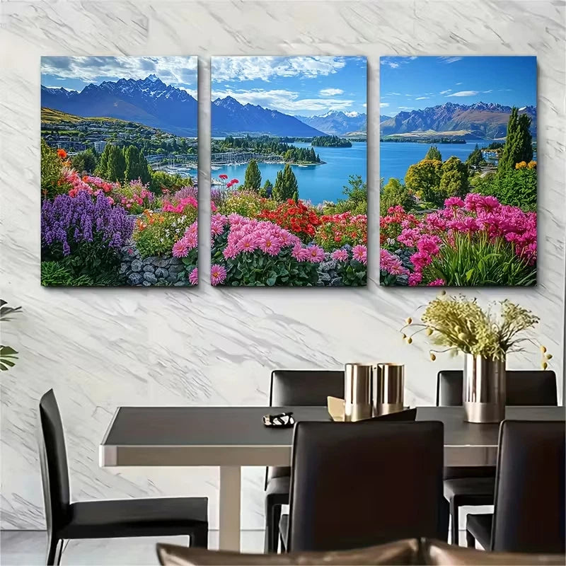 3pcs Queenstown Trave lLandscapes Metal Print Ready to Hang Art