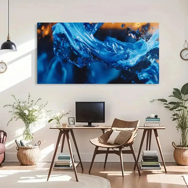 Modern Abstract Vividness Swirl Wall Art Canvas Office Home Room Framed 120x60cm