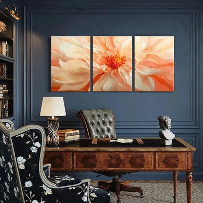 3pcs Abstract Floral Art Elegant Design Metal Print Ready to Hang Art - Bella Home Decor