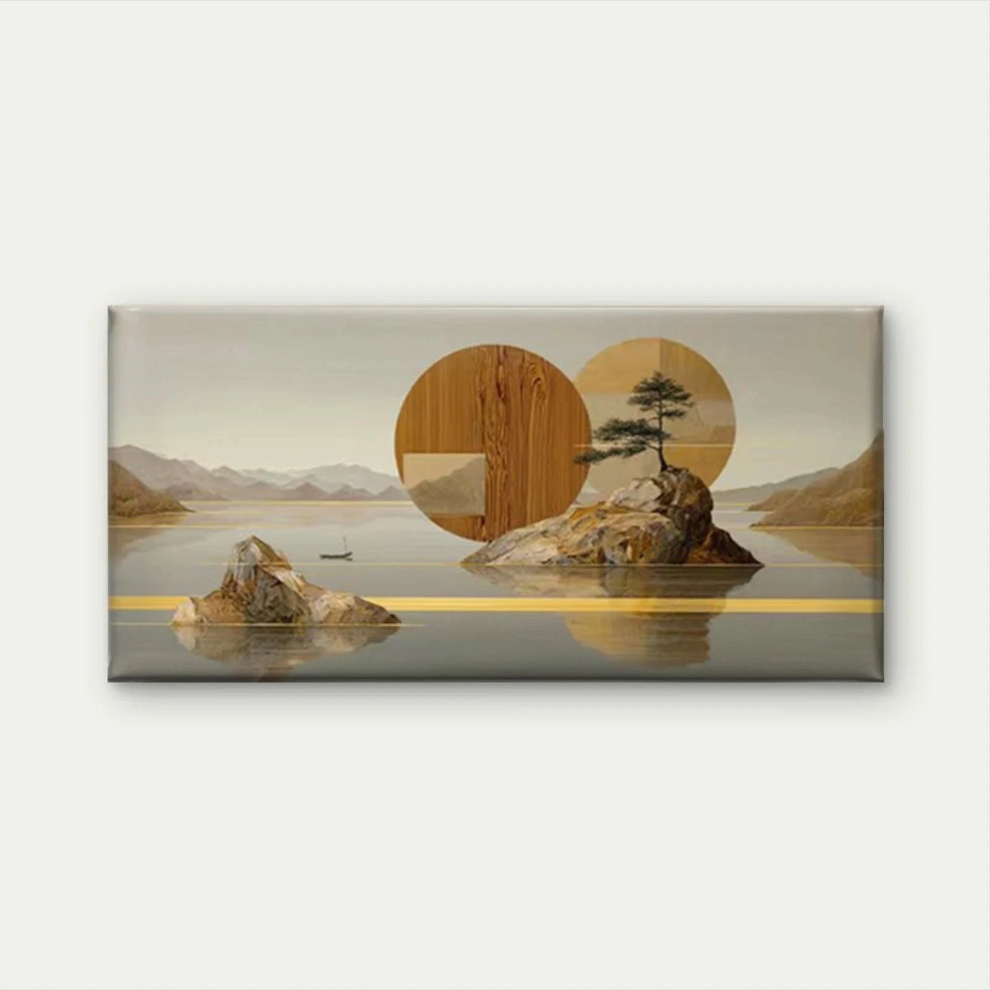 Abstract Landscape Natural Wall Art Canvas Office Home Room Framed 120x60cm