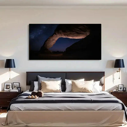 Night Sky And Rock Formation Wall Art Canvas Office Home Room Framed 120x60cm