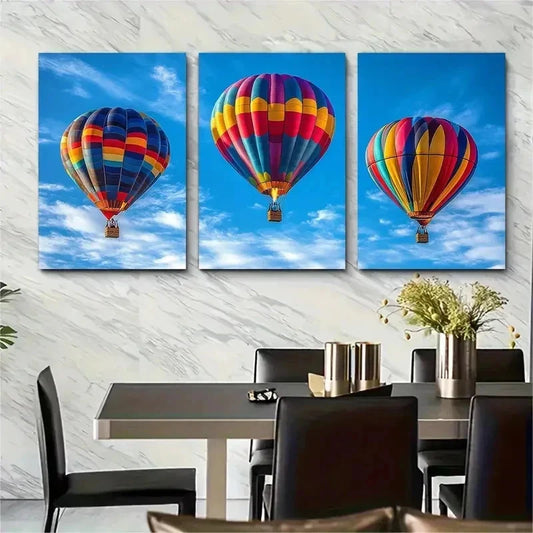 3pcs Colorful Skyline Design Perfect Wall Art Set Canvas Framed 40x60cm - High Quality Print 100% Australian Made Wall Canvas Ready to Hang