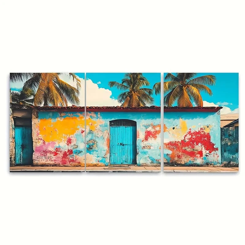 3pcs Dominican Republic Travel Print Metal Print Ready to Hang Art - Bella Home Decor