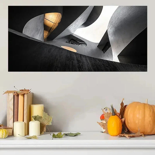 Minimalist Black White Abstract Wall Art Canvas Office Home Room Framed 120x60cm