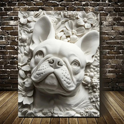 Beautiful Featuring a French Bulldog Painting 40x60cm Metal Print Ready to Hang - Bella Home Decor
