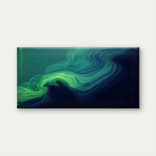 Green Blue Abstract Painting Wall Art Canvas Office Home Room Framed 120x60cm