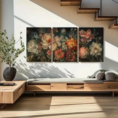 3pcs Botanical Floral Illustrations Decor Wall Art Set Canvas Framed 50x70cm - High Quality Print 100% Australian Made Wall Canvas Ready to Hang - Bella Home Decor