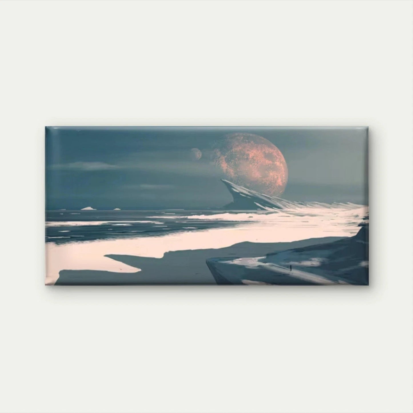 Moonlit Ocean & Seaside Wall Art Canvas Office Home Room Framed 120x60cm