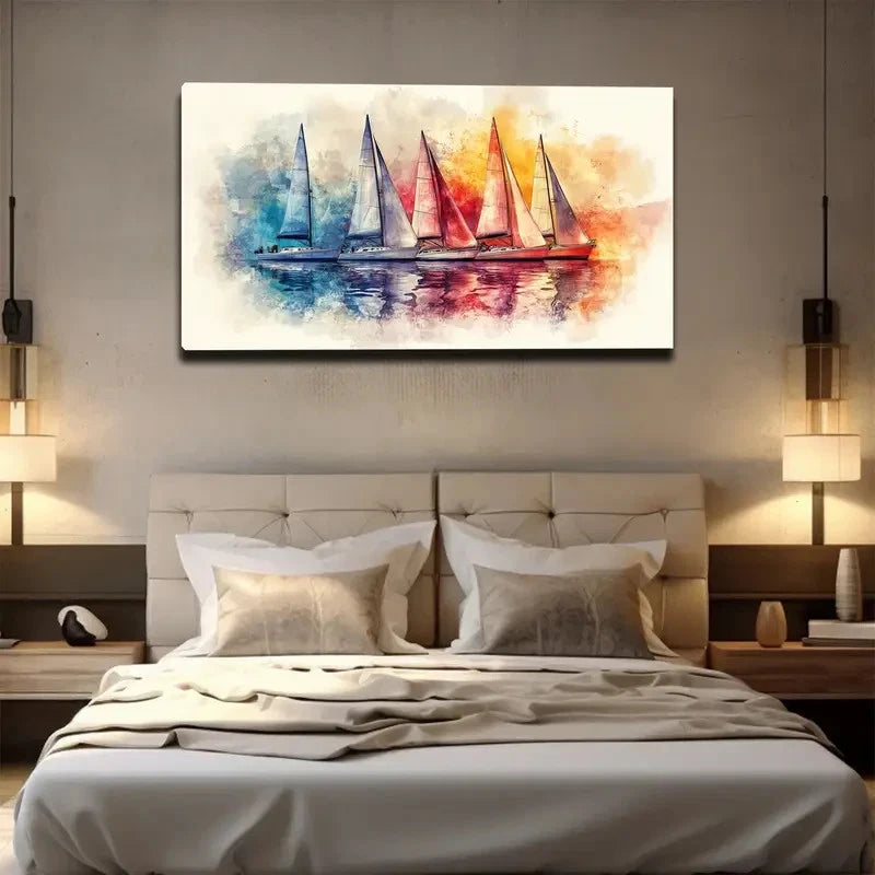 Cold And Warm Contrast Wall Art canvas office home room framed 120x60cm