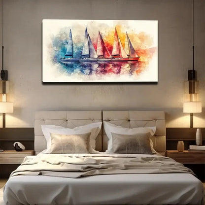 Cold And Warm Contrast Wall Art canvas office home room framed 120x60cm
