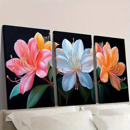 3pcs Honeysuckle Painting DO   Wall Art Set Canvas Framed 50x70cm - High Quality Print 100% Australian Made Wall Canvas Ready to Hang