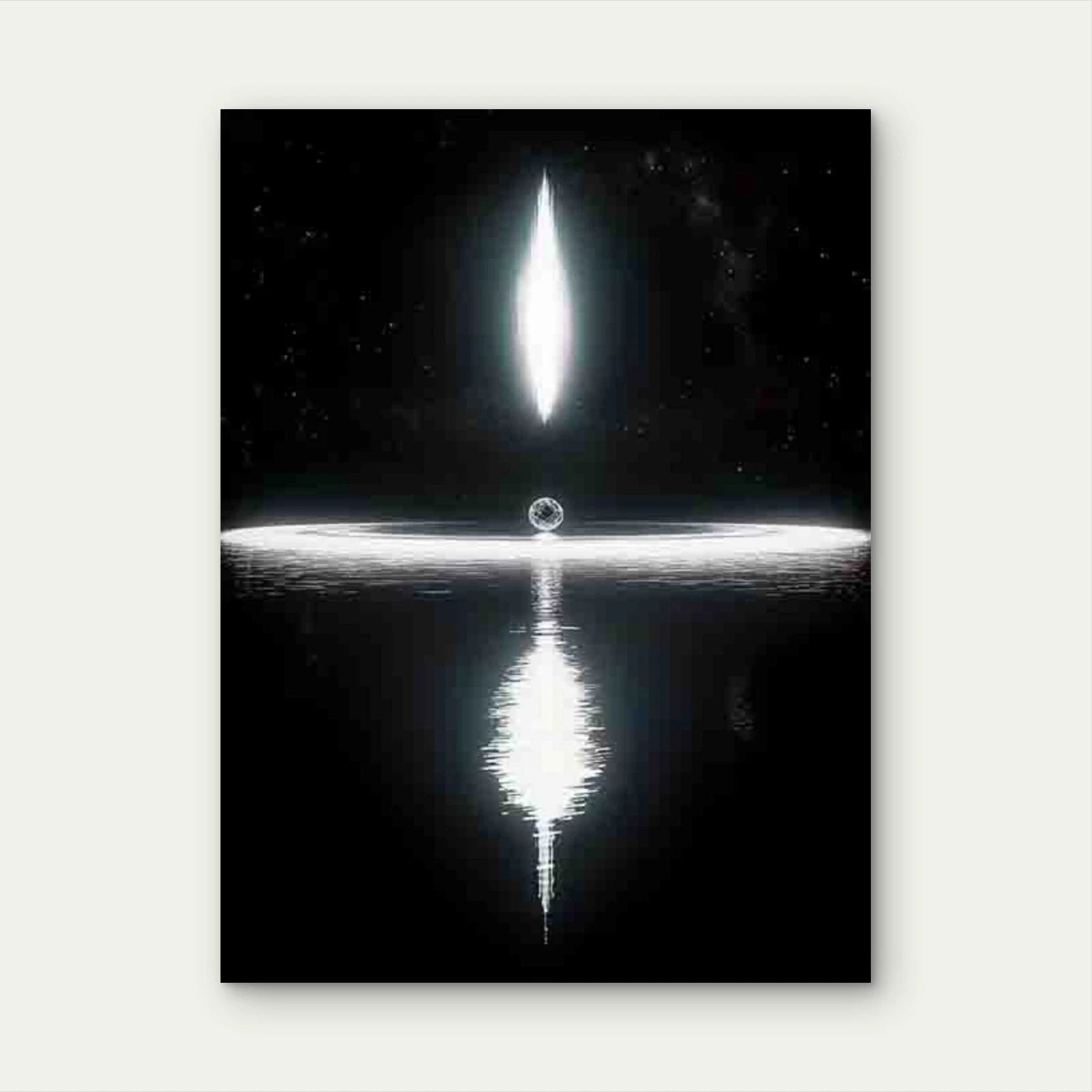 Black Hole Light & Shadow Art 40x60cm Metal Print Ready to Hang - Bella Home Decor