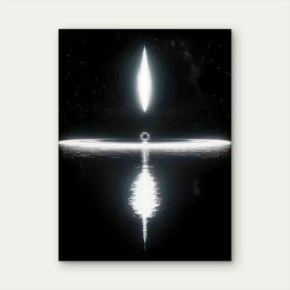 Black Hole Light & Shadow Art 40x60cm Metal Print Ready to Hang - Bella Home Decor