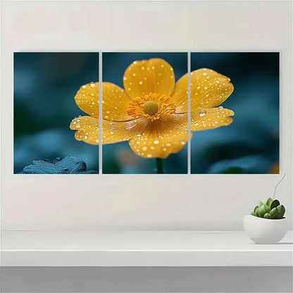 3pcs Buttercup Flower Gardener Nature Perfect Wall Art Set Canvas Framed 40x60cm - High Quality Print 100% Australian Made Wall Canvas Ready to Hang - Bella Home Decor