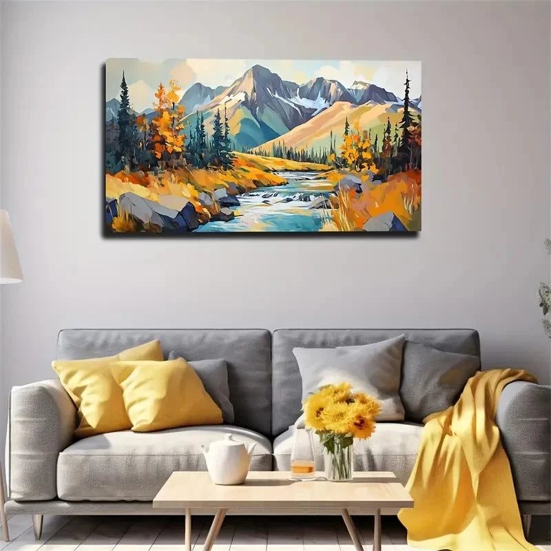 Vibrant Autumn Colors Décor Wall Art Canvas Office Home Room Framed 120x60cm
