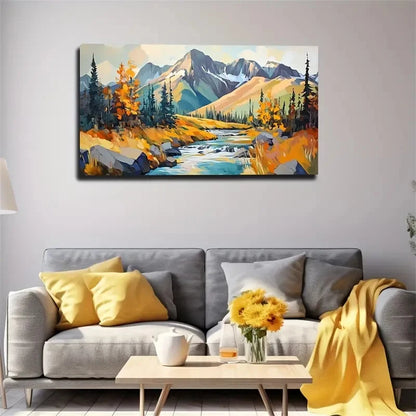 Vibrant Autumn Colors Décor Wall Art Canvas Office Home Room Framed 120x60cm