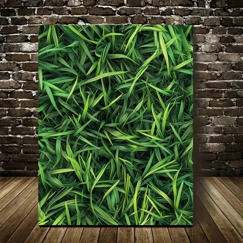 Beautiful Vibrant Emerald Mint Grass Lawn 40x60cm Metal Print Ready to Hang - Bella Home Decor