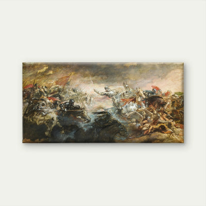 Vintage Classical Battle Scene Wall Art Canvas Office Home Framed 120x60cm