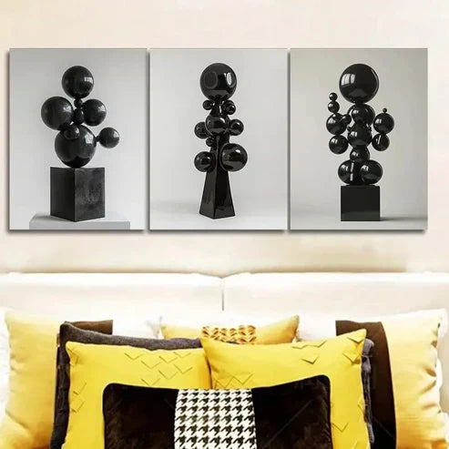 3pcs Many floating spheres Wall Art Set Canvas Unframed - High Quality Print 100% Australian Made Wall Canvas