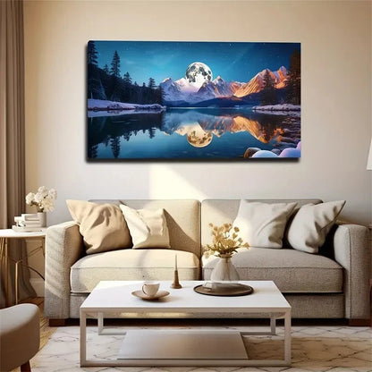 Rich Artistic Conception Lake Wall Art Canvas Office Home Room Framed 120x60cm