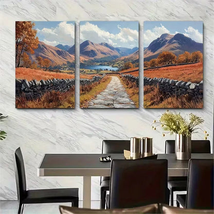 3pcs Keswick Honister Pass Slate Metal Print Ready to Hang Art