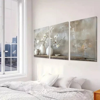 3pcs White Orchid Wall Art Set Canvas Unframed - High Quality Print 100% Australian Made Wall Canvas