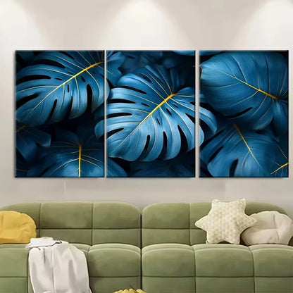 3pcs Abstract Palm Leaf Nature Photography Metal Print Ready to Hang Art - Bella Home Decor