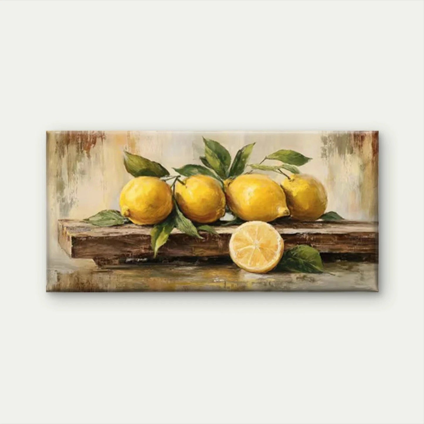 Lemon & Citrus Fruit Wall Art Canvas Office Home Room Framed 120x60cm