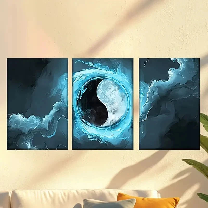 3pcs computer screen with picture of for Man Wall Art Set Canvas Framed 50x70cm - High Quality Print 100% Australian Made Wall Canvas Ready to Hang - Bella Home Decor
