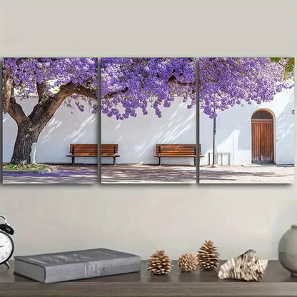 3pcs There's a waterfall in the cave Wall Art Set Canvas Framed 50x70cm - High Quality Print 100% Australian Made Wall Canvas Ready to Hang - Bella Home Decor