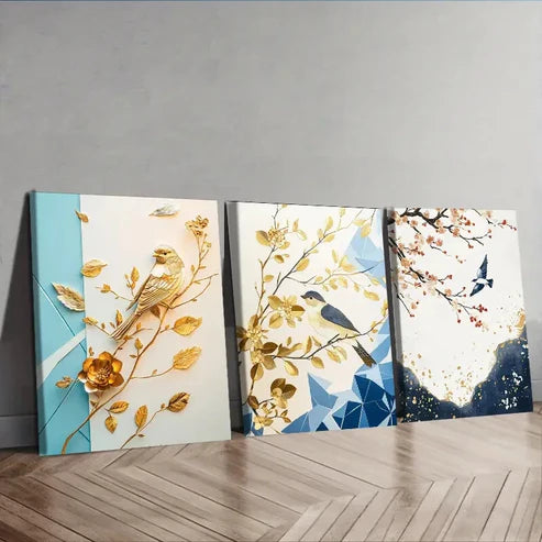 3pcs The Plum Chart (1) Wall Art Canvas Unframed - High Quality Print 100% Australian Made Wall CanvasC