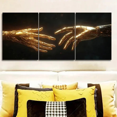 3pcs Mechanical Hand Wall Art Set Canvas Unframed - High Quality Print 100% Australian Made Wall Canvas