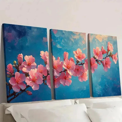 3pcs Crepe Myrtle Flower Painting Wall Art Set Canvas Unframed - High Quality Print 100% Australian Made Wall Canvas