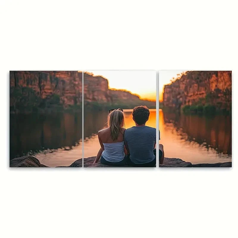 3pcs Kimberley Travel place Australia Wall Art Set Canvas Framed 50x70cm - High Quality Print 100% Australian Made Wall Canvas Ready to Hang