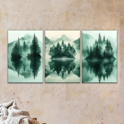 3pcs Three different views of a forest Wall Art Set Canvas Framed 40x60cm - High Quality Print 100% Australian Made Wall Canvas Ready to Hang - Bella Home Decor