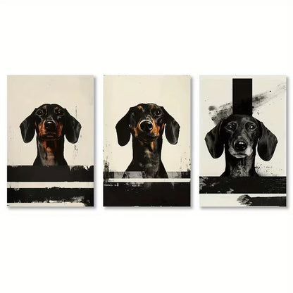 3pcs Stylish Dog Metal Print Ready to Hang Art