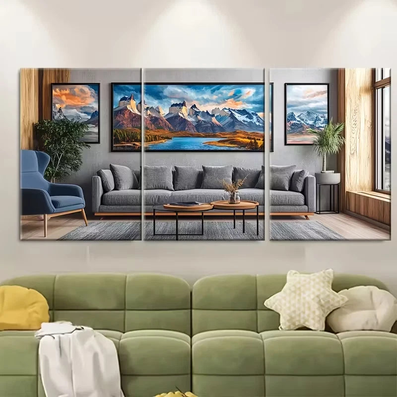 3pcs , Torres del Paine Metal Print Ready to Hang Art - Bella Home Decor