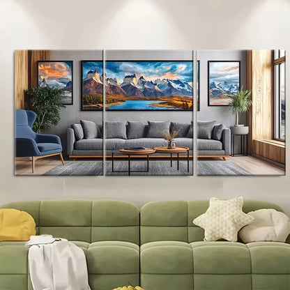 3pcs , Torres del Paine Metal Print Ready to Hang Art - Bella Home Decor