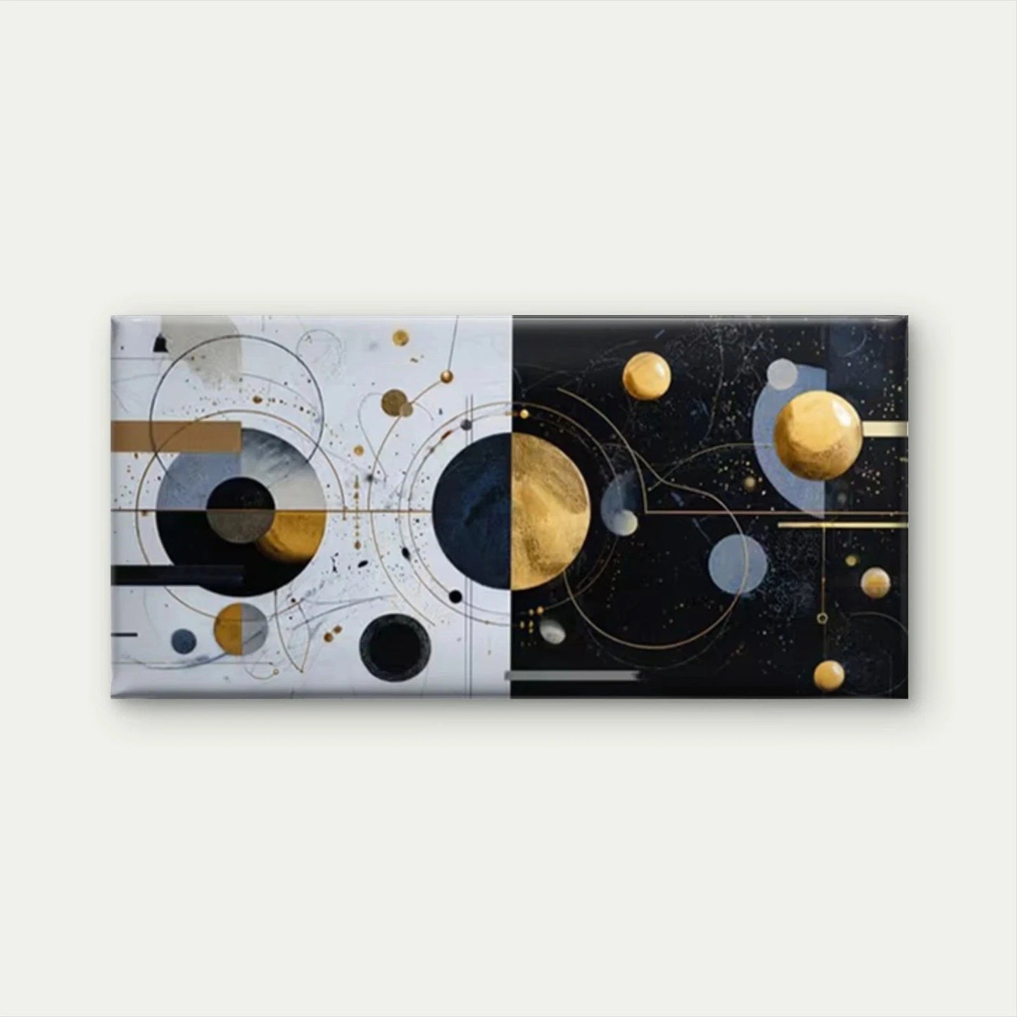 Abstract Planets Wall Art Canvas Office Home Room Framed 120x60cm