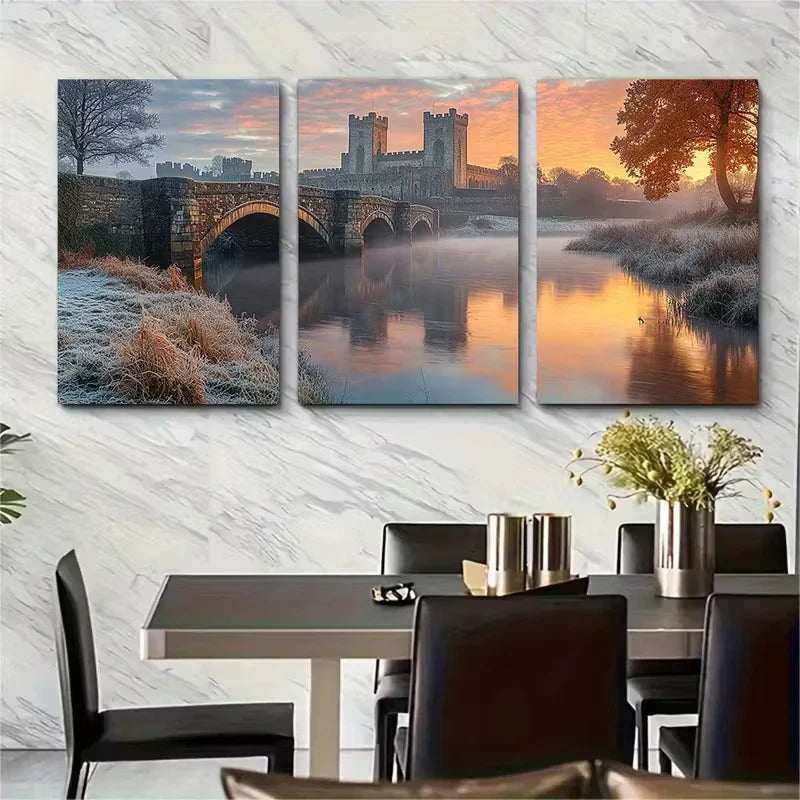 3pcs Durham Castle & Cathedral Metal Print Ready to Hang Art - Bella Home Decor