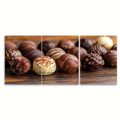 3pcs Candies and Truffles Photography Metal Print Ready to Hang Art - Bella Home Decor