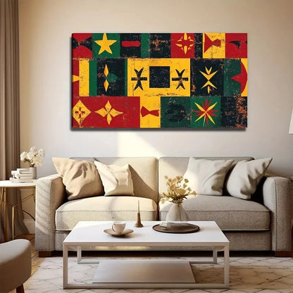 Aesthetic Decor Tribal Pattern Wall Art Canvas Office Home Room Framed 120x60cm
